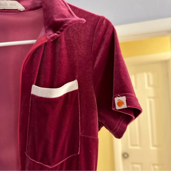Peachy Den Velvet Kernel Jumpsuit in Claret Velvet Size XS - Picture 7 of 10